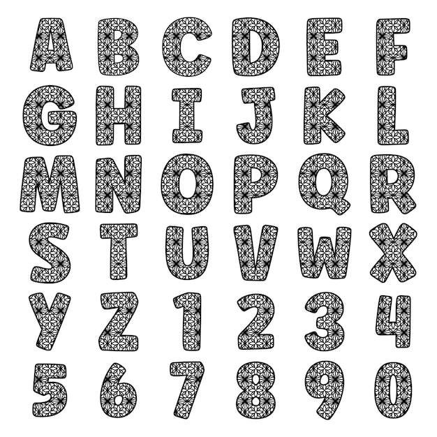 Templates for cutting out letters. Full English alphabet.