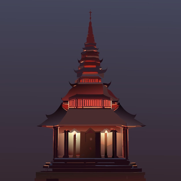 temple in thailand vector illustration