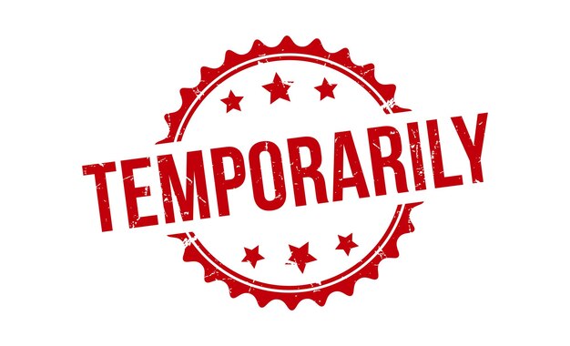 Vector temporarily stamp red rubber stamp on white background temporarily stamp sign temporarily stamp