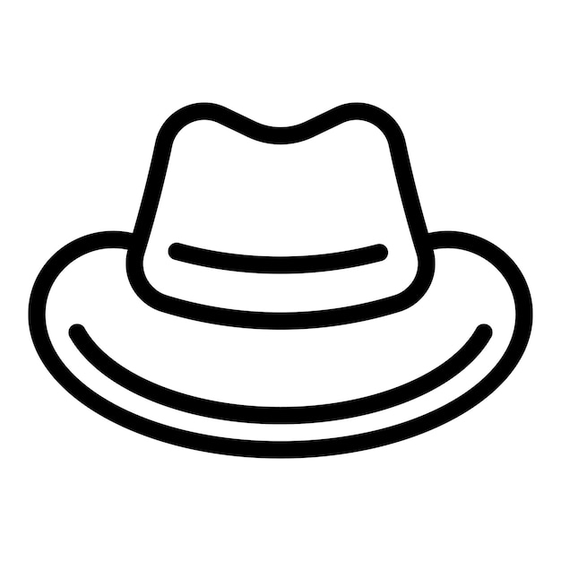 Ten gallon hat icon outline vector Cowboy straw headgear