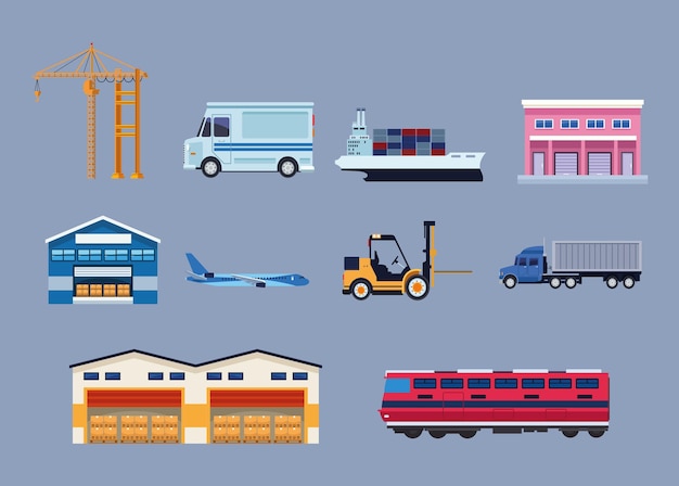 Ten logistic icons