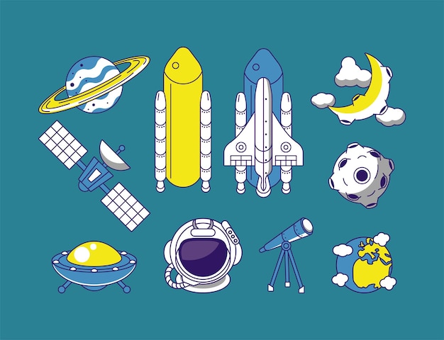 Ten space outer icons