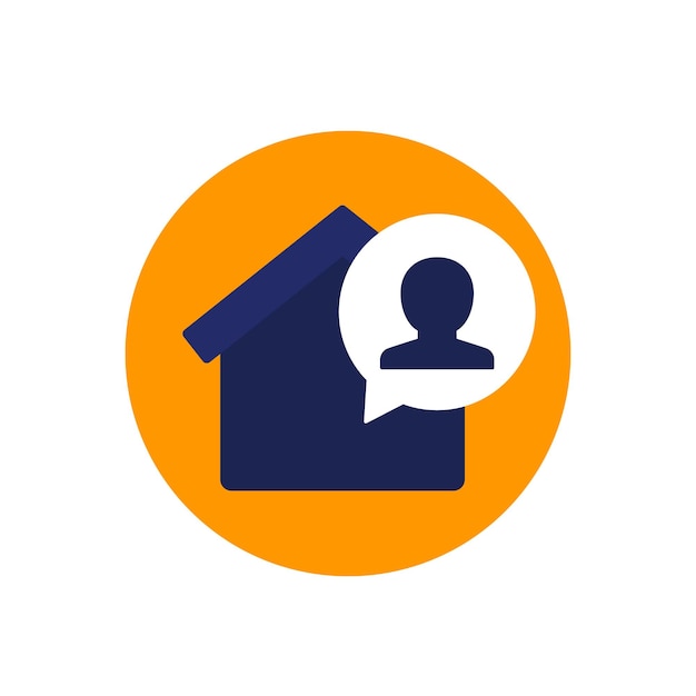 Tenant resident icon with house flat vector