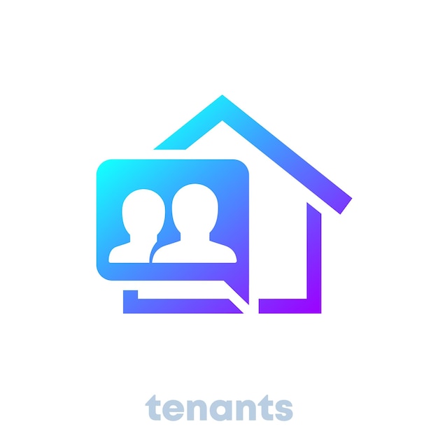 Tenants, residents icon with a house