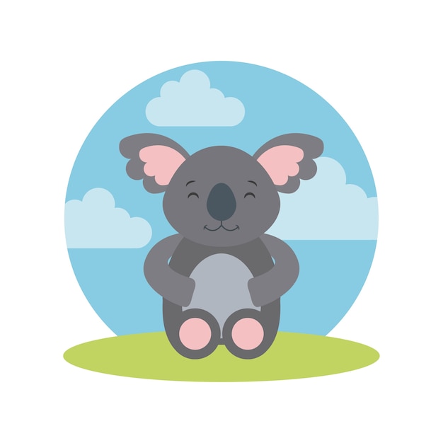 tender cute koala bear card icon