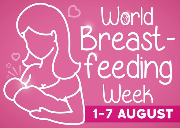 Tender silhouette of mom breastfeeding during World Breastfeeding Week this 1 to 7 of August