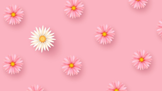 Tender spring flowers background. Minimalistic composition.