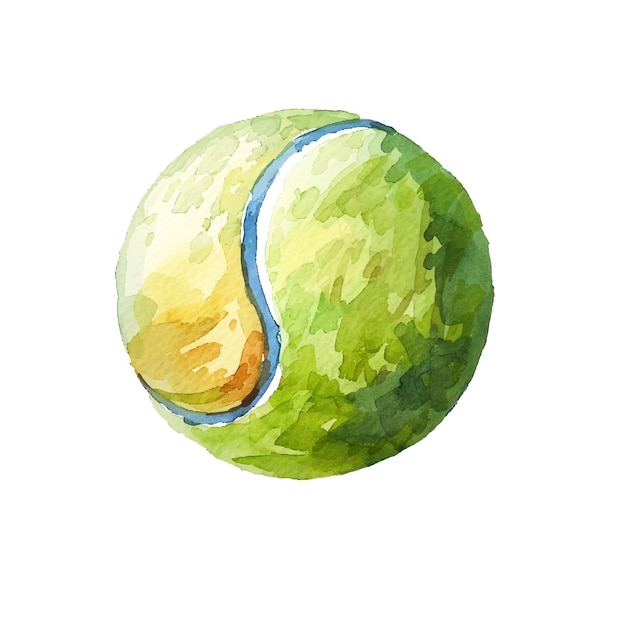 tennis ball vector illustration in watercolour style