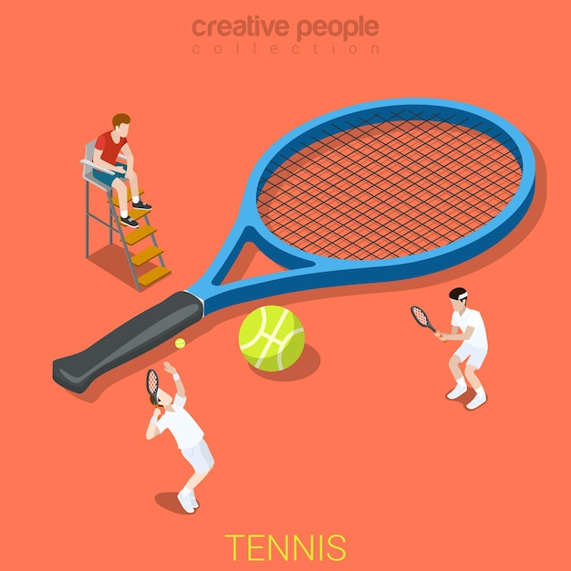 Tennis flat isometric sports