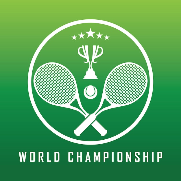 Tennis logo with racket and slogan template