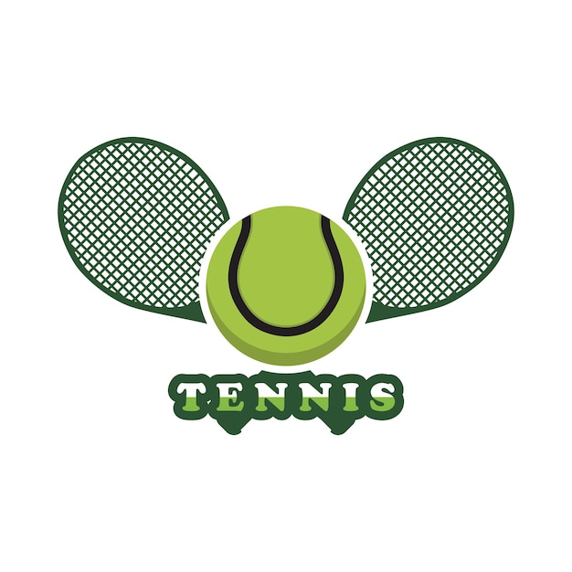 Tennis logo with racket and slogan template