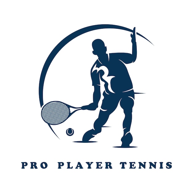 Tennis logo with racket and slogan template