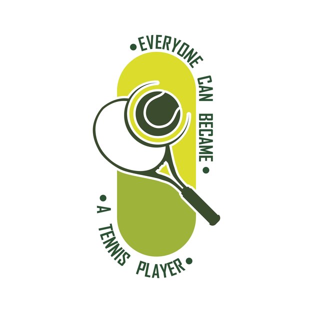 Tennis logo with racket and slogan template