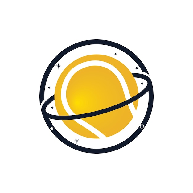 Tennis planet vector logo design