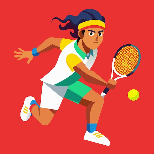 Tennis Player Clip Art Vector Illustration Design