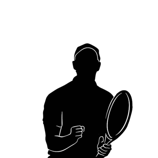 tennis player silhouette illustration isolated on white background