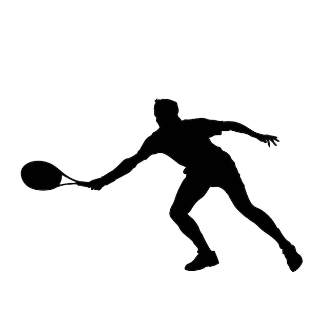 tennis player silhouette illustration isolated on white background