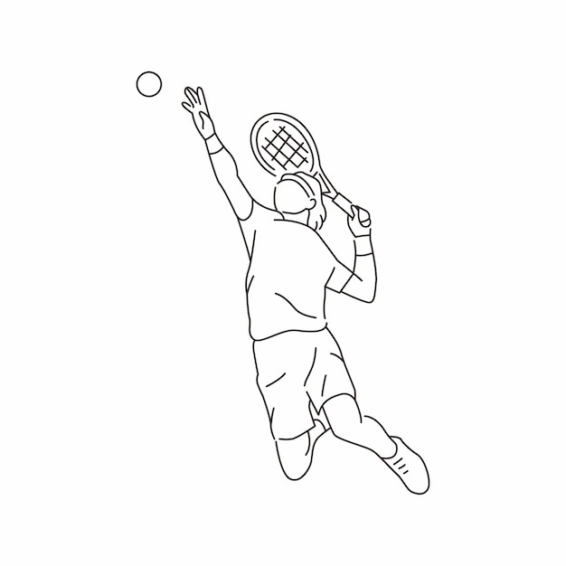 Tennis Player Sports Athlete Pose Vector Collection 6