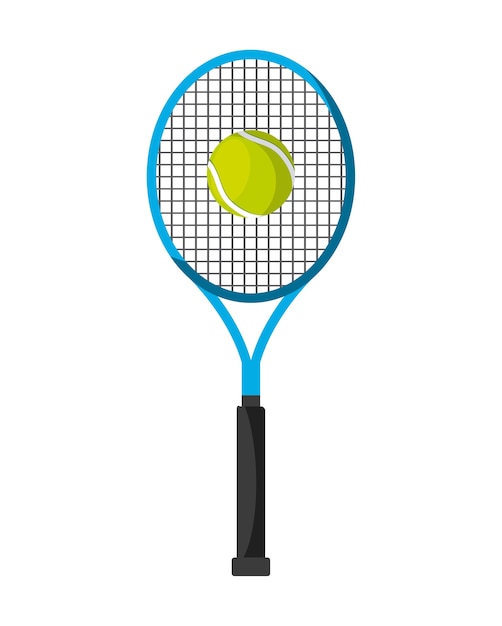 tennis racket and ball icon over white background. colorful design. vector illustration