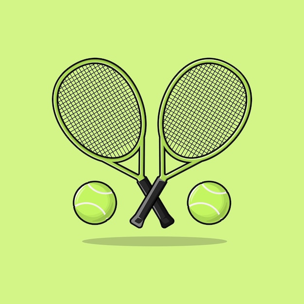 Tennis racket and ball sport stuff drawing vector