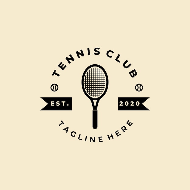 Tennis rackets badge logo template design