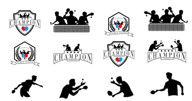 Tennis table champion template logo element for event match