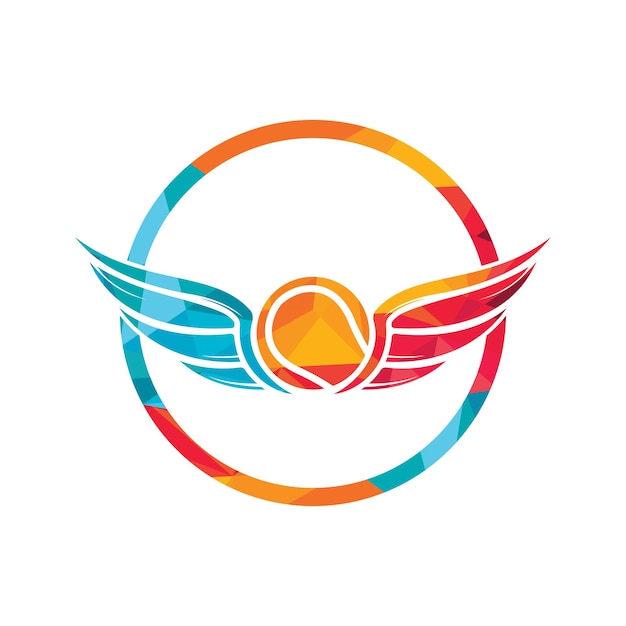 Tennis with Wing logo vector template