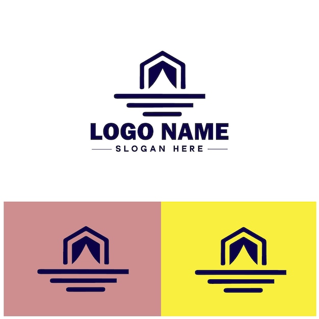 tent icon Shelter Canopy Awning flat logo sign symbol editable vector