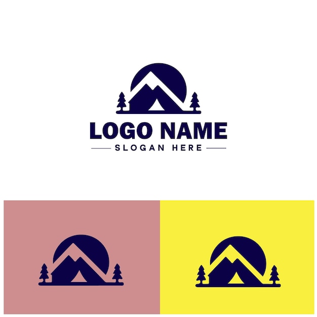 tent icon Shelter Canopy Awning flat logo sign symbol editable vector