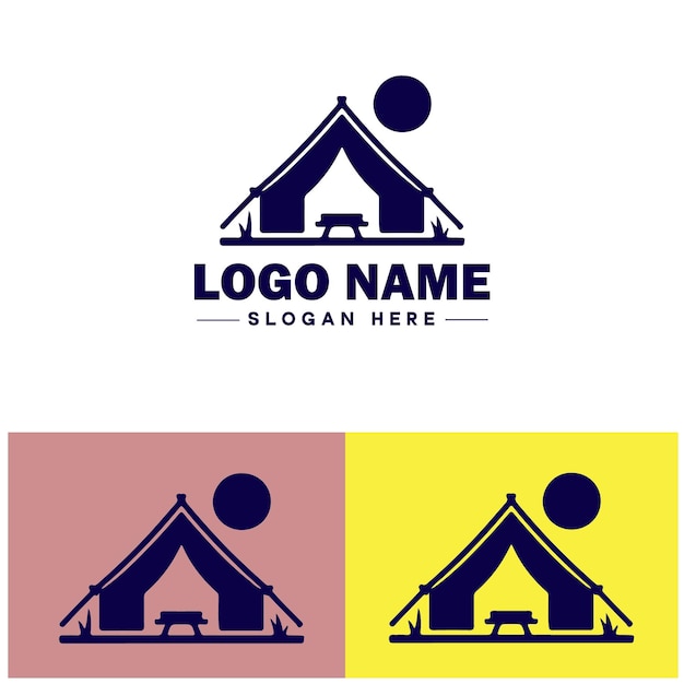 tent icon Shelter Canopy Awning flat logo sign symbol editable vector