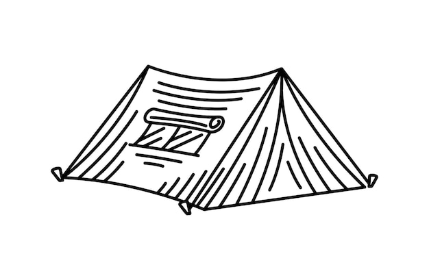 Tent illustration with outline style