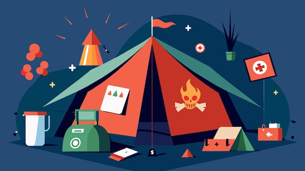 A tent offers escape rooms designed to simulate different scenarios of danger and emergency charging