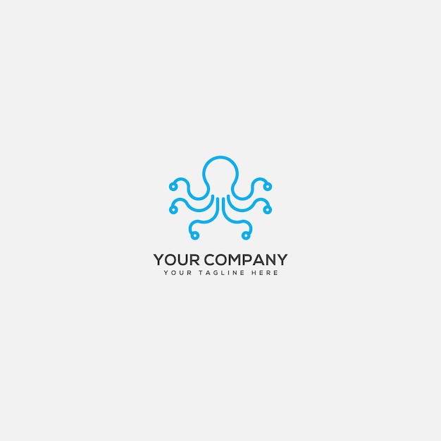 Tentacle logocharacter logo octopus mascot logo line art logo