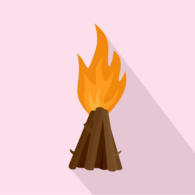 Tepee fire icon Flat illustration of tepee fire vector icon for web design