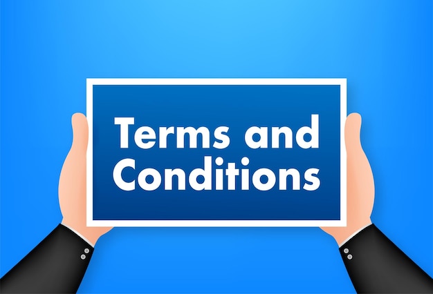 Terms and conditions Protecting personal data Document paper contract Vector stock illustration