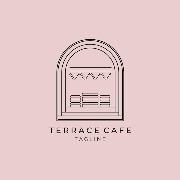 Terrace cafe logo vector illustration design