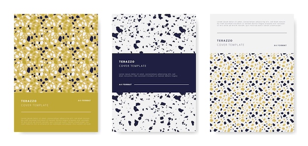 Terrazzo abstract cover page templates Universal abstract layouts