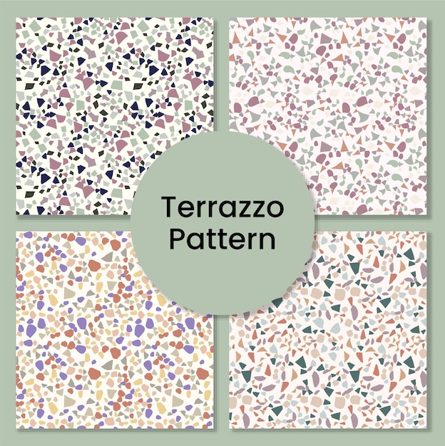 Vector terrazzo floor marble mosaic set