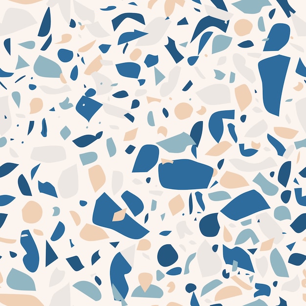 Terrazzo Flooring Vector Flat Seamless Pattern Texture of Classic Italian