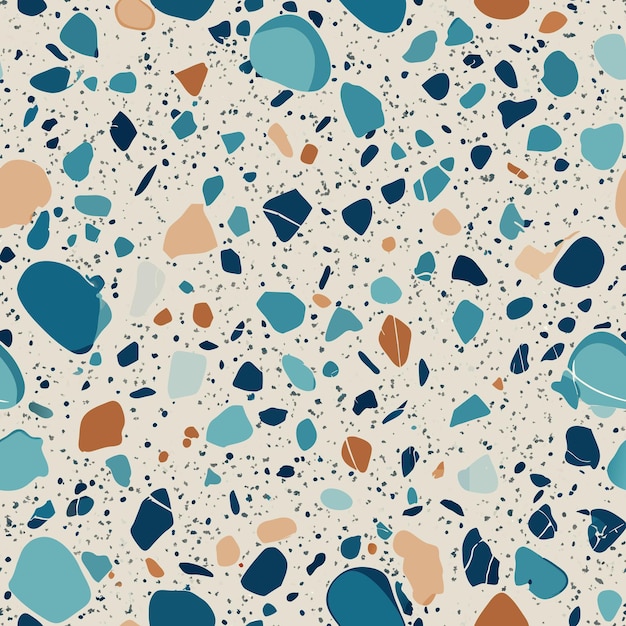 Terrazzo flooring vector seamless pattern Italian terrazzo mosaic texture Terrazzo seamless print