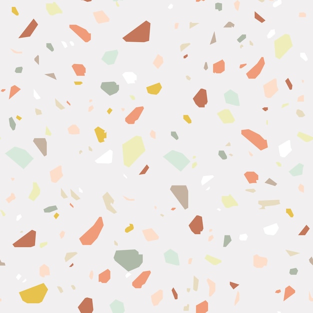 Terrazzo Seamless Pattern Vector Illustration Print Light Texture