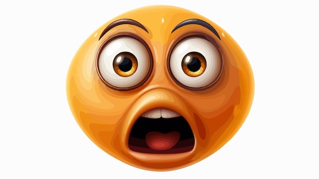 Vector terrified face emoji character cartoon vector illustration