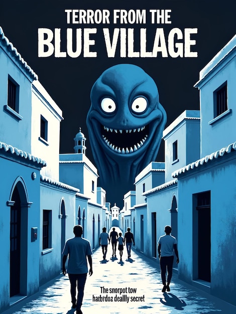 Vector terror from the blue village vector poster art