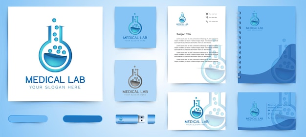 Test glass tube logo and business branding template Designs Inspiration Isolated on White Background