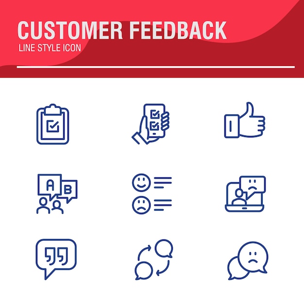 Testimonial Customer Feedback and User Experience related icon set