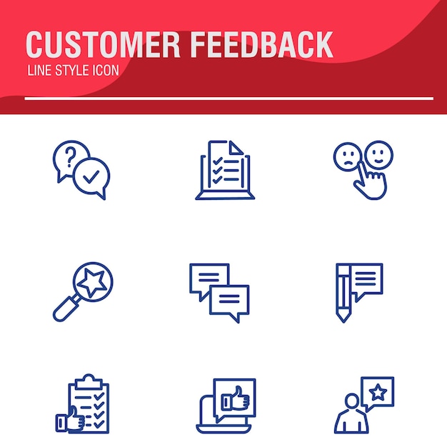 Testimonial Customer Feedback and User Experience related icon set