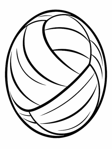 Tetherball colouring book pages for children and adults with vector design