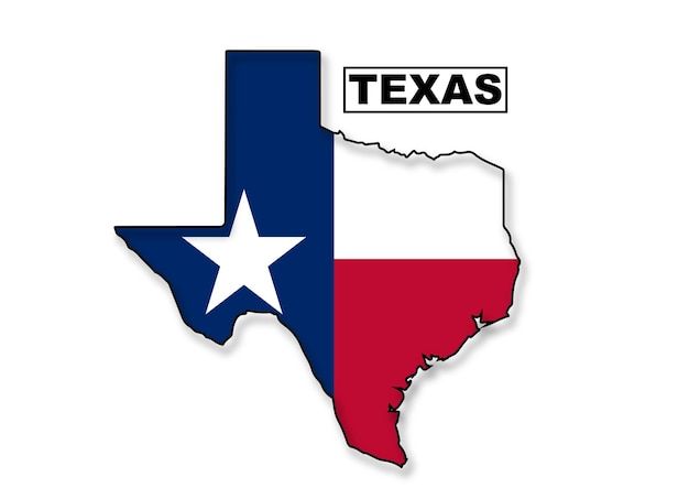 Texas flag map in Vector