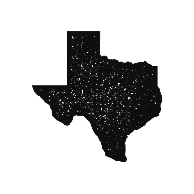 Texas map with vintage stamp effect Texas map icon Grunge texture