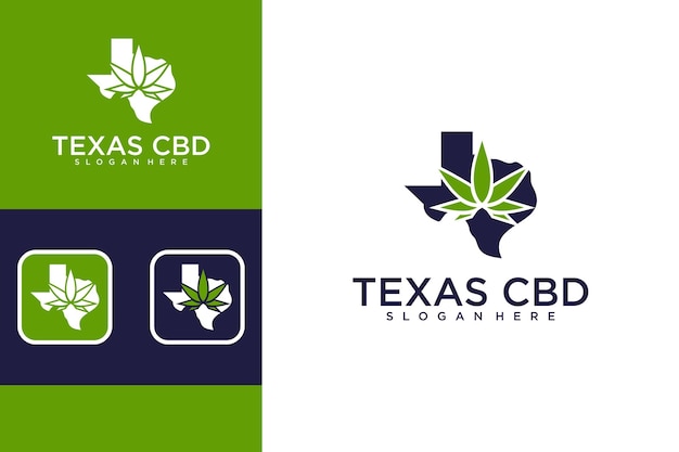 texas with cannabis logo design